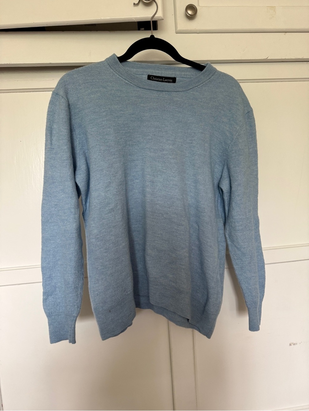 Christian Lacroix Light Blue Crewneck Merino Wool Sweater